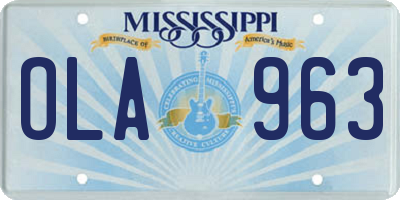 MS license plate OLA963