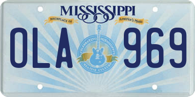 MS license plate OLA969
