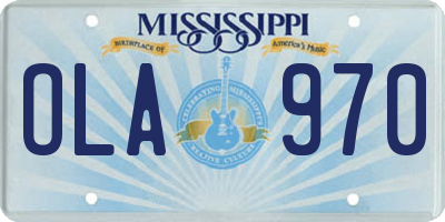 MS license plate OLA970