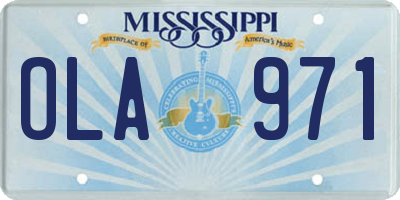 MS license plate OLA971