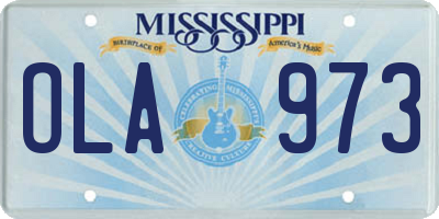 MS license plate OLA973