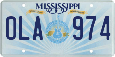 MS license plate OLA974