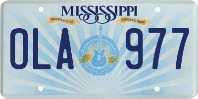 MS license plate OLA977