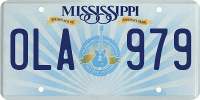 MS license plate OLA979
