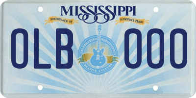 MS license plate OLB000