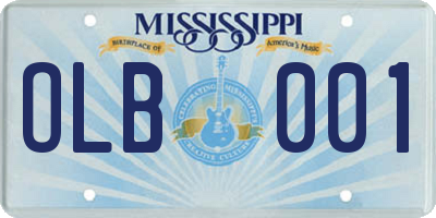 MS license plate OLB001