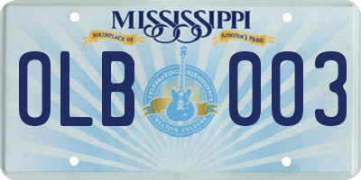 MS license plate OLB003