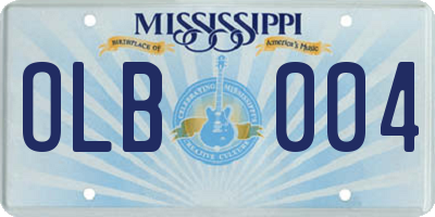 MS license plate OLB004