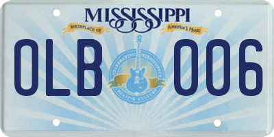 MS license plate OLB006