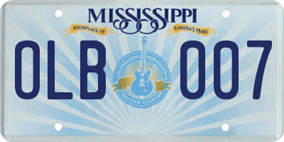 MS license plate OLB007