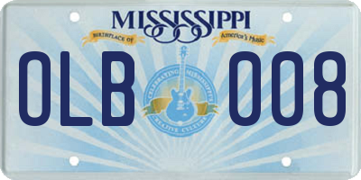 MS license plate OLB008