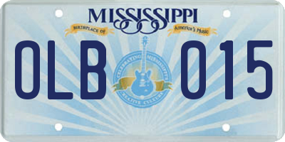 MS license plate OLB015