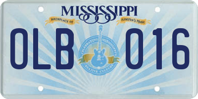 MS license plate OLB016