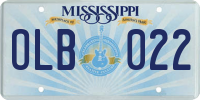 MS license plate OLB022