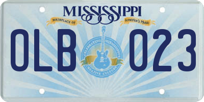 MS license plate OLB023