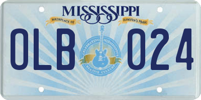 MS license plate OLB024
