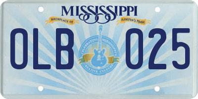 MS license plate OLB025