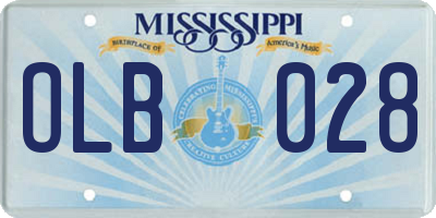 MS license plate OLB028