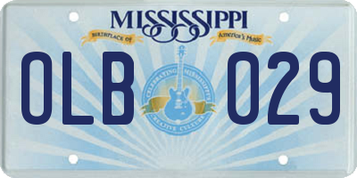 MS license plate OLB029