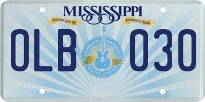 MS license plate OLB030