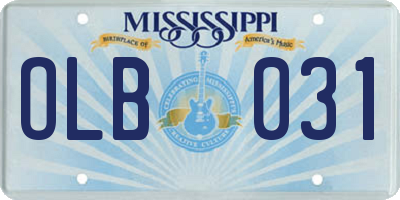 MS license plate OLB031