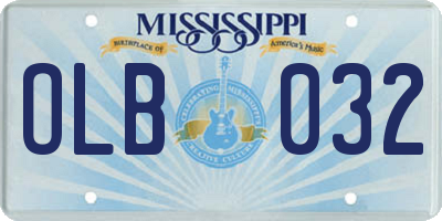 MS license plate OLB032