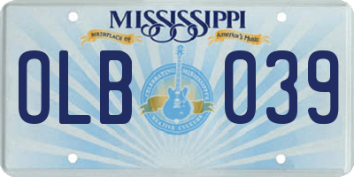 MS license plate OLB039