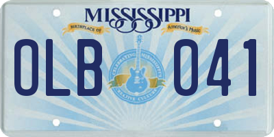 MS license plate OLB041