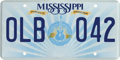 MS license plate OLB042