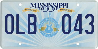 MS license plate OLB043