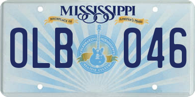 MS license plate OLB046