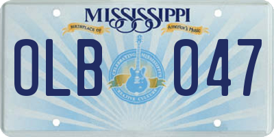 MS license plate OLB047