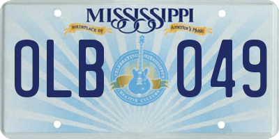 MS license plate OLB049