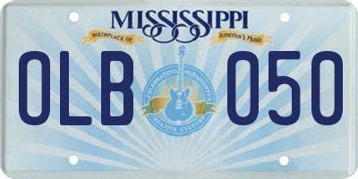 MS license plate OLB050