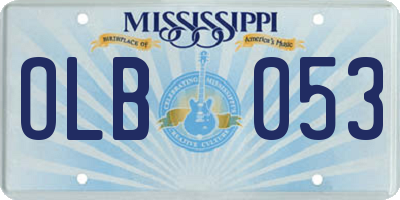 MS license plate OLB053