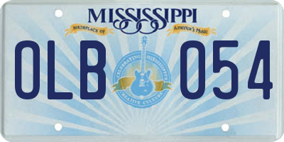 MS license plate OLB054