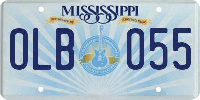MS license plate OLB055
