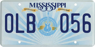 MS license plate OLB056