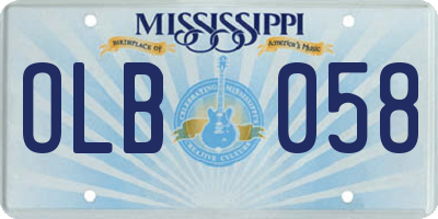 MS license plate OLB058