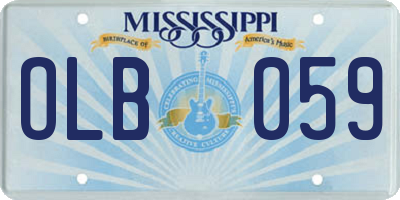 MS license plate OLB059