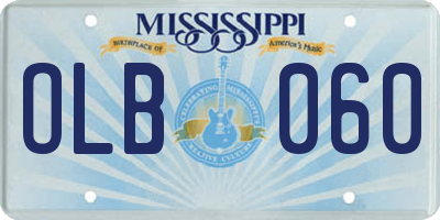 MS license plate OLB060