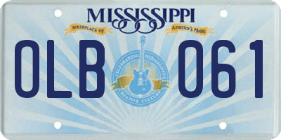 MS license plate OLB061