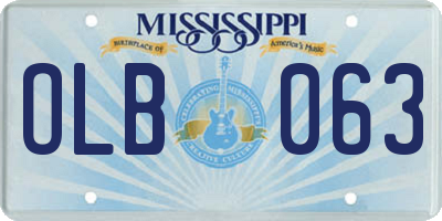 MS license plate OLB063
