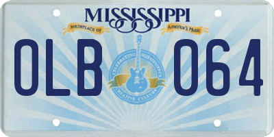 MS license plate OLB064