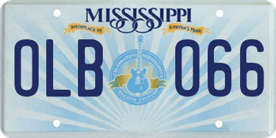 MS license plate OLB066