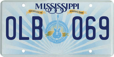 MS license plate OLB069