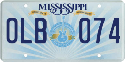 MS license plate OLB074