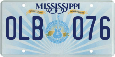 MS license plate OLB076
