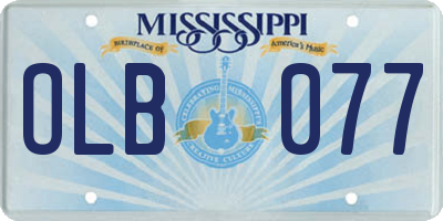 MS license plate OLB077