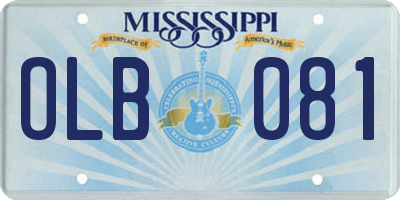 MS license plate OLB081